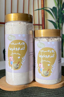 پوره گندم و خرما ارگانیک کودک | تغذیه کمکی از ۷ ماهگی، بدون افزودنی، نگهدارنده و پروتئین گاوی